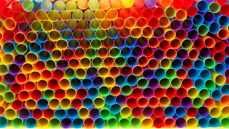 Colorful plastic straws 