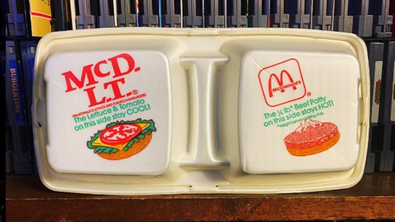 McDLT container on shelf