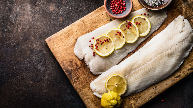 white fish with lemon and spices