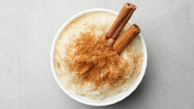 arroz con leche with cinnamon