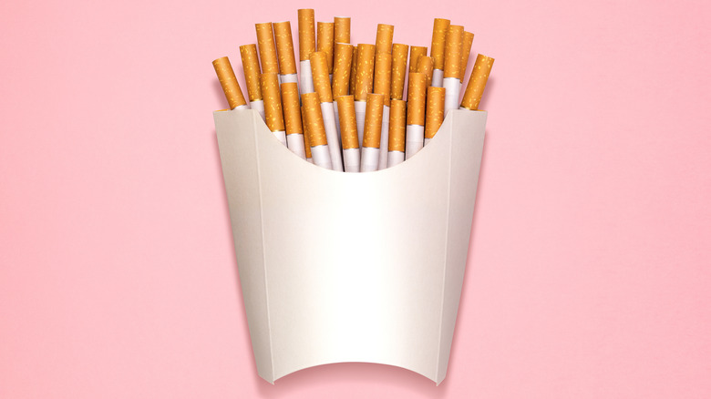 cigarettes in french fry container