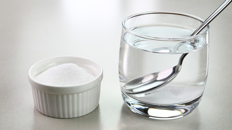 Glass of water and salt