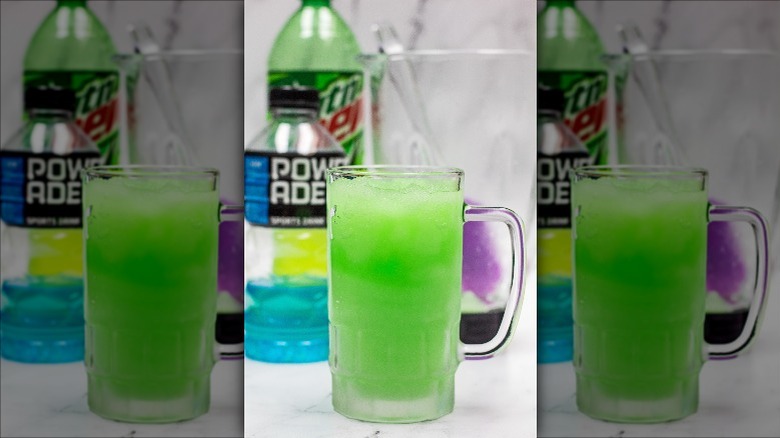 Powerade Mountain Dew and slushie