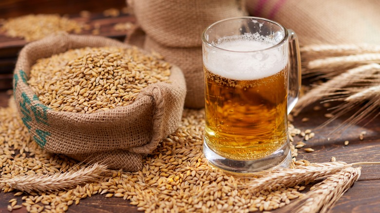 Barley and an alcoholic beverage