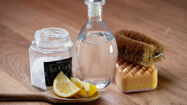 Baking soda, vinegar, and lemon