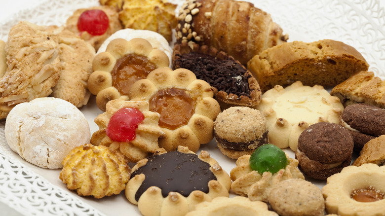 an assortment of festive Italian cookies