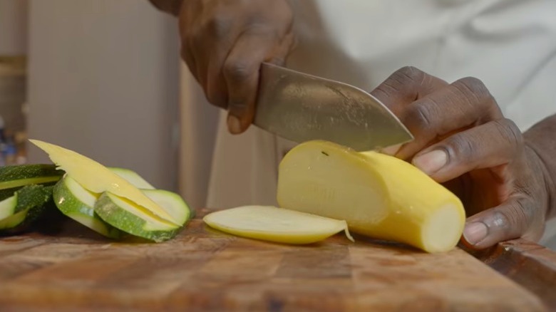 Chef Andre displays his knife skills