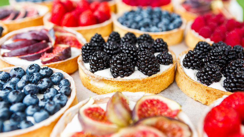 Various fruit tarts