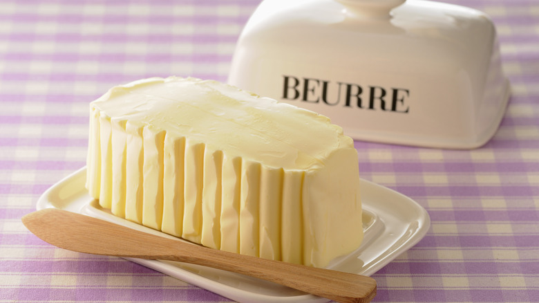 French butter dish with butter