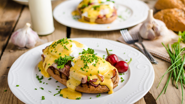 eggs Benedict on a plate