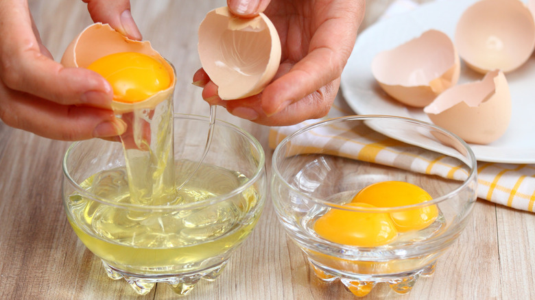 Separating egg whites and yolks