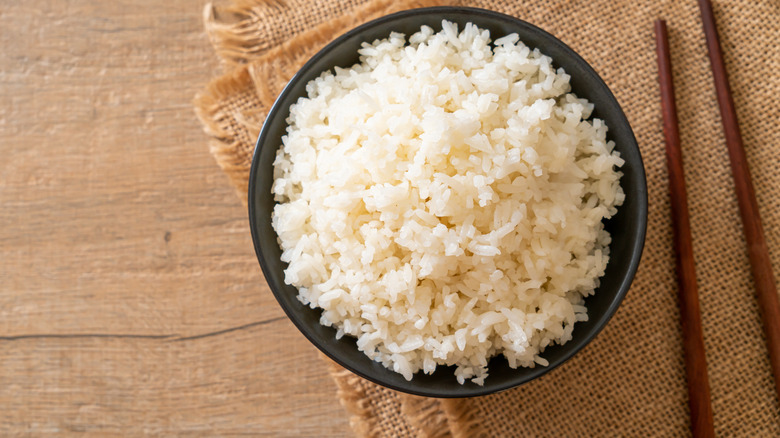 Bowl of sticky white rice