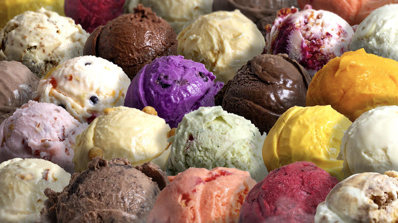 Assorted ice cream flavors