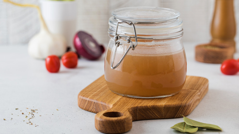 chicken base in glass jar