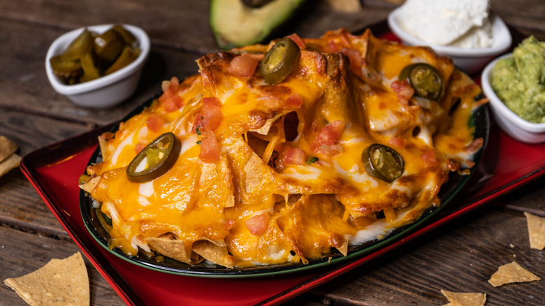 Nachos with melted cheese