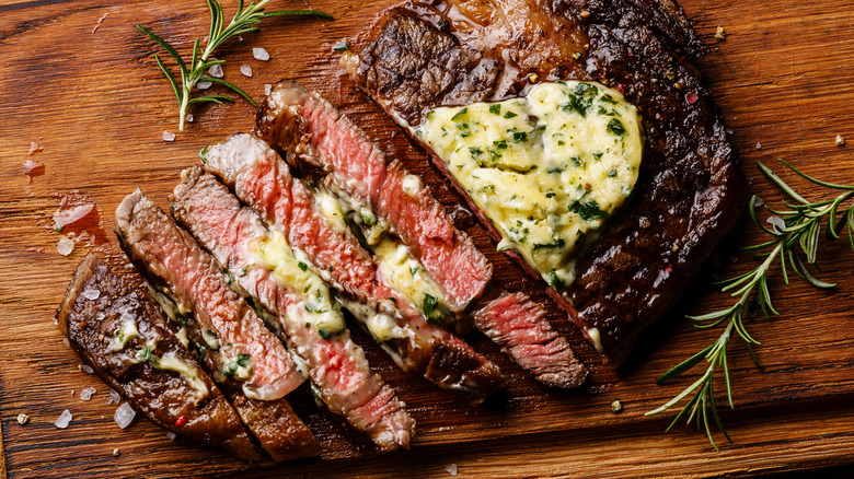 herb butter on steak