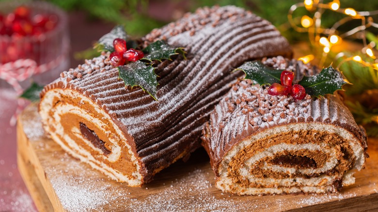 Yule log cake