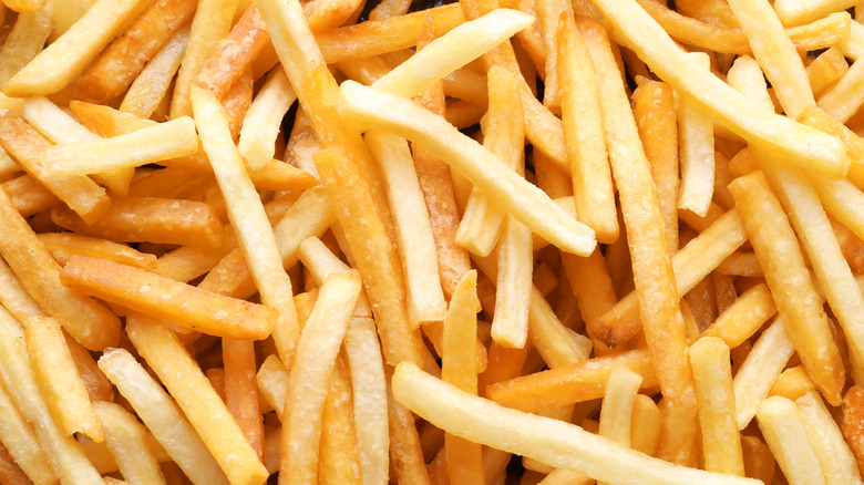 Many French fries jumbled together