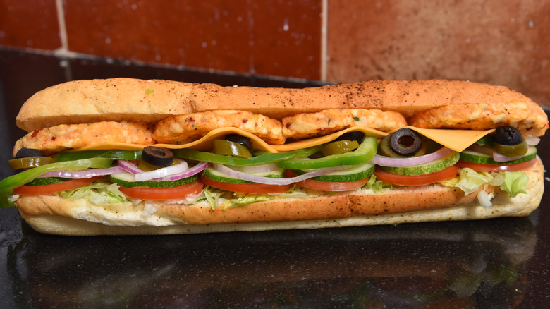 Subway footlong veggie sub