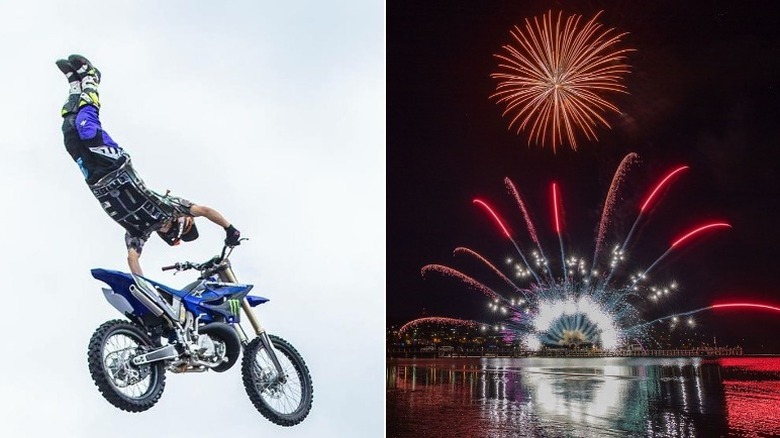 FMX show and fireworks at Tunarama