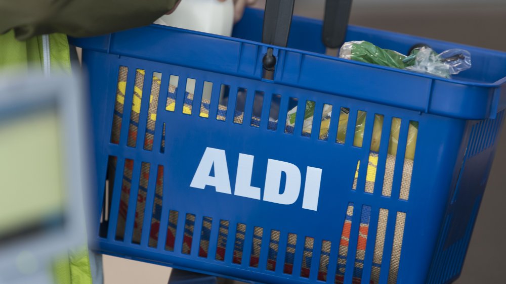 Aldi basket filled with food