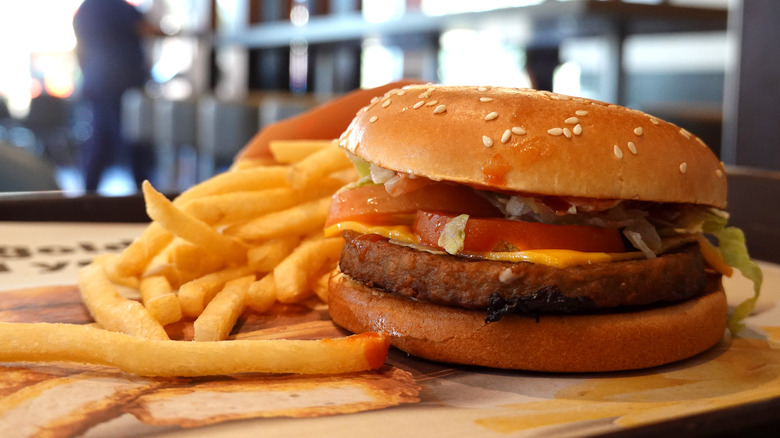 McPlant burger with fries