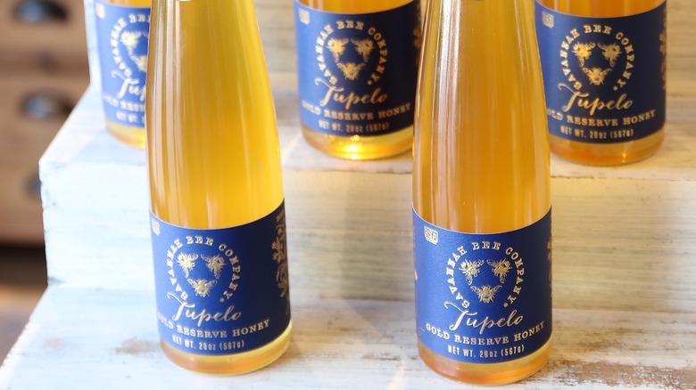 Bottles of Tupelo honey from Savannah Bee Company.