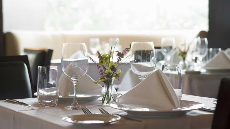 Fancy restaurant table setting