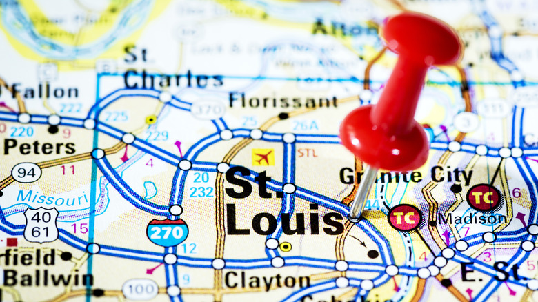 tack in st louis missouri map