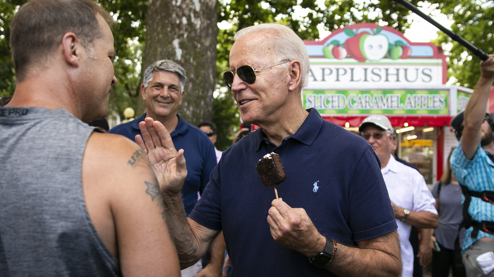 Joe Biden with ice cream stick