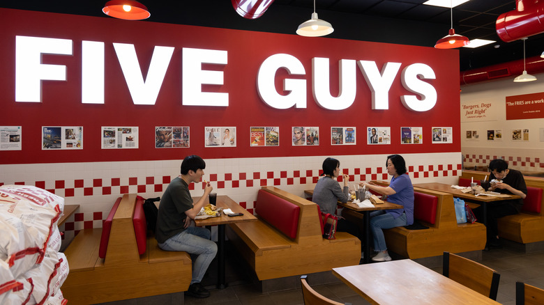 Five Guys dining room 