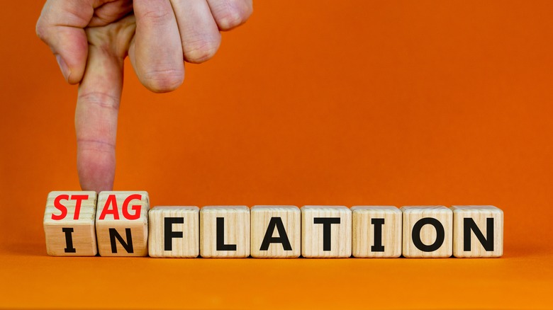 inflation and stag flation scrabble pieces