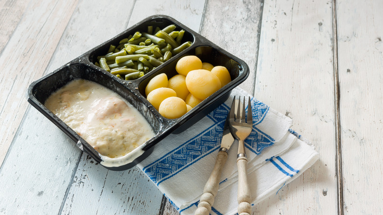 Delicious TV dinner right out of the Microwave