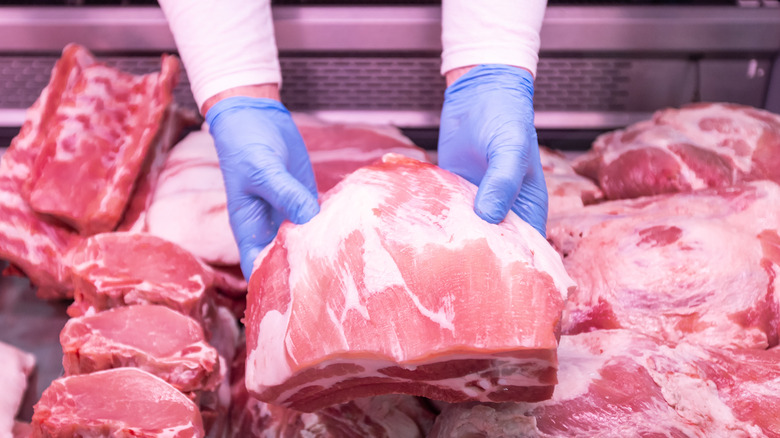 Beef on display at a grocery store