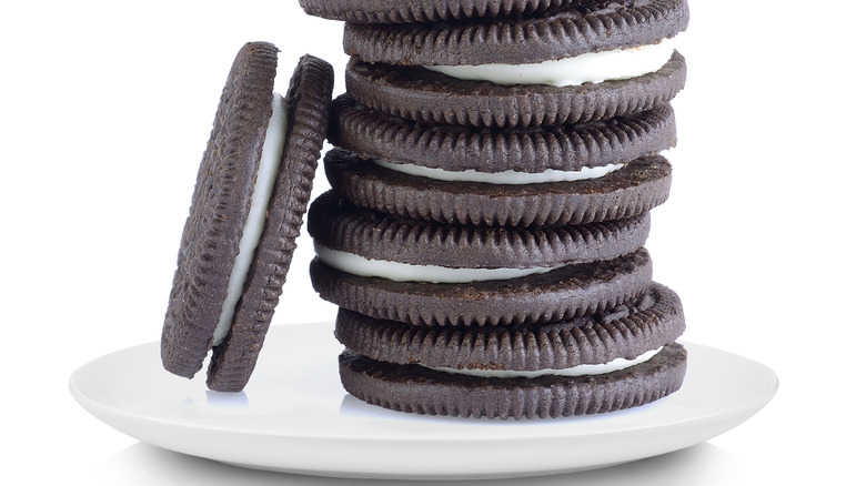 Oreo cookies on a plate