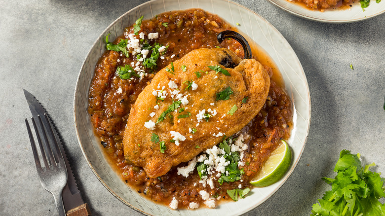 Fried chile relleno