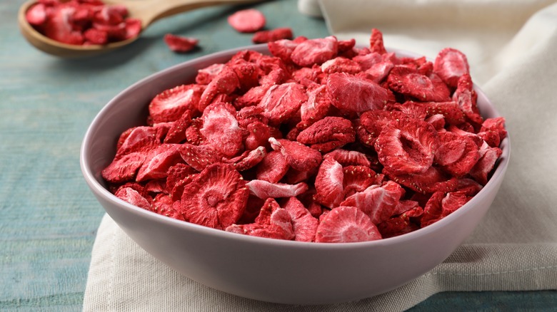 bowl of freeze-dried strawberries