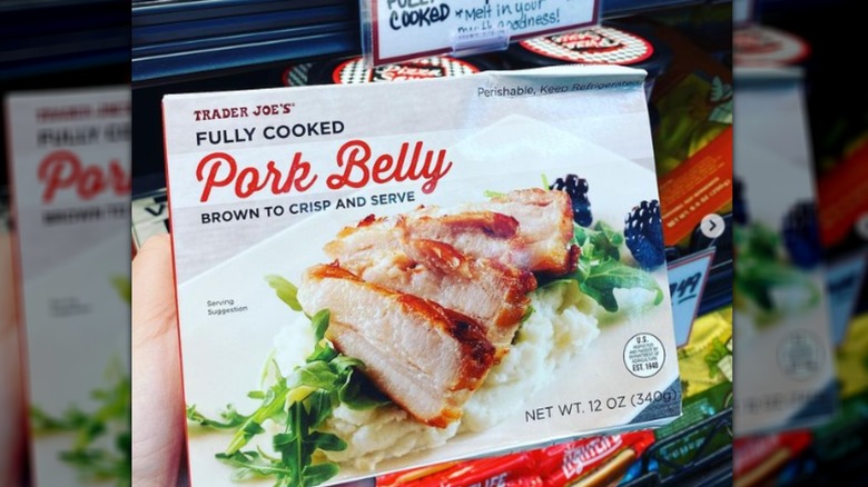 Package of Trader Joe's Fully Cooked Pork Belly