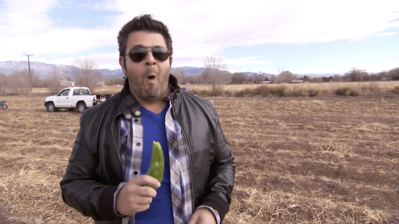 Adam Richman shocked holding pepper