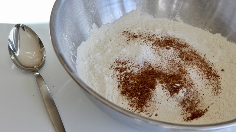 dry ingredients for giant donut