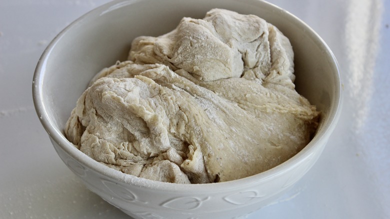 donut dough ball in bowl