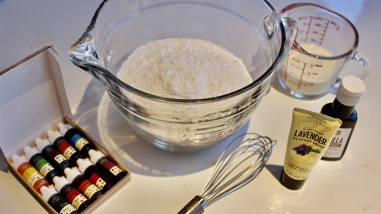 ingredients for lavender icing