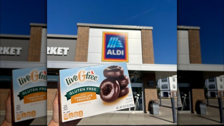 Gluten-free donuts in front of Aldi