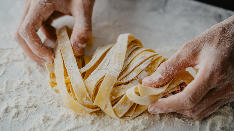 Making homemade pasta