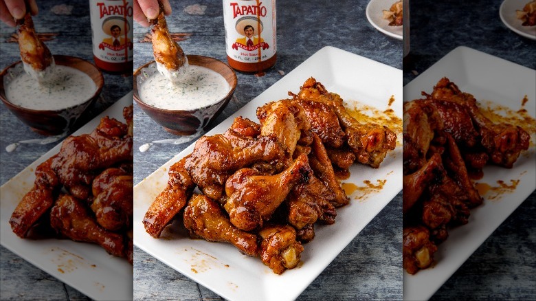 hot wings with ranch crema