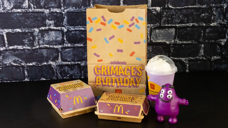 McDonald's Grimace meal and shake