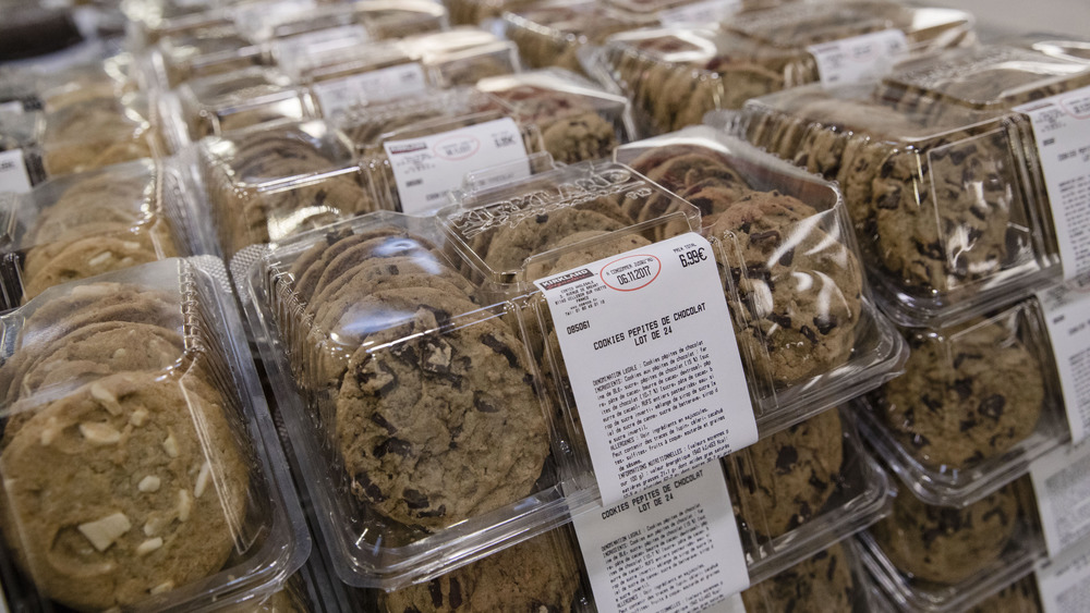 Plastic containers filled with cookies from Costco