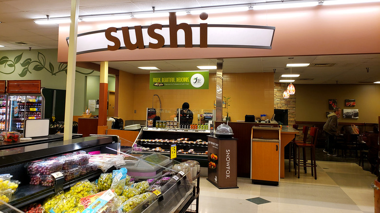 Sushi section of supermarket 