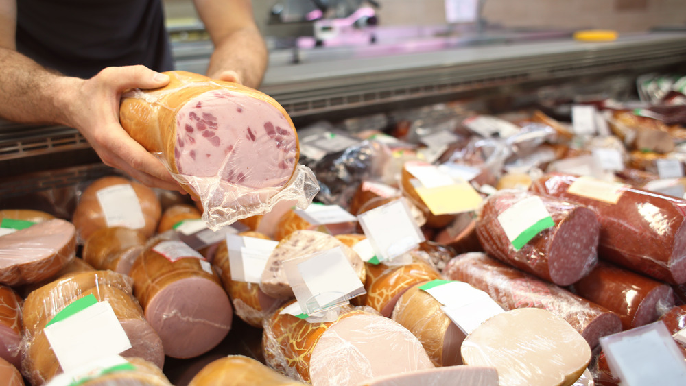 Deli meats wrapped in plastic