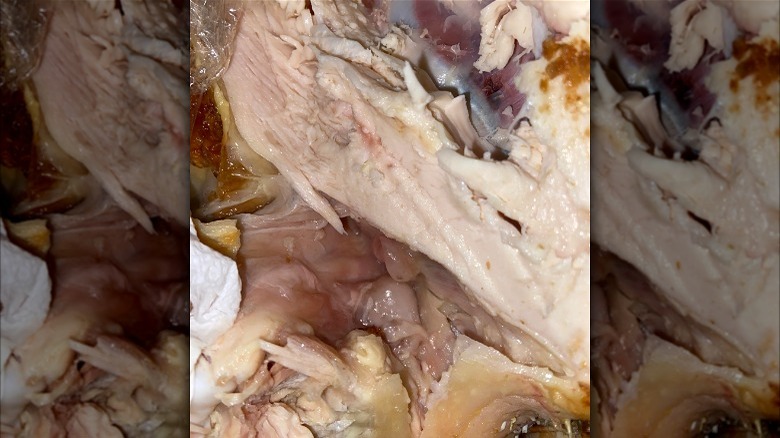 Costco rotisserie chicken insides posted by Reddit user